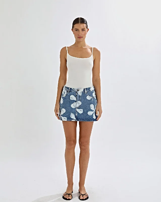 Noah Denim Mini Skirt Frangelica wrap skirt elegant