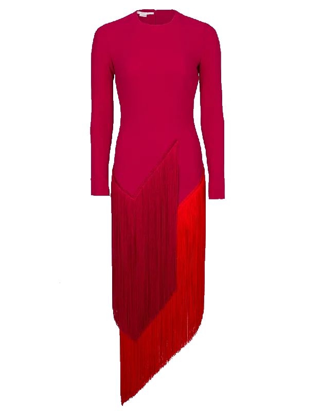 Camille Dress With Fringe Square Neckline Feminine