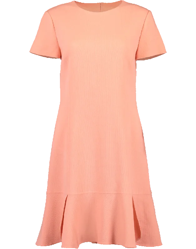 Crewneck Flounce Bottom Dress Tunics Mesh breathable