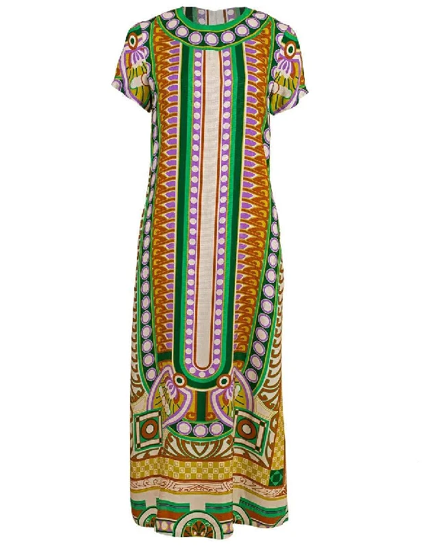 Ittica Print Swing Dress Tunics Bridal satin