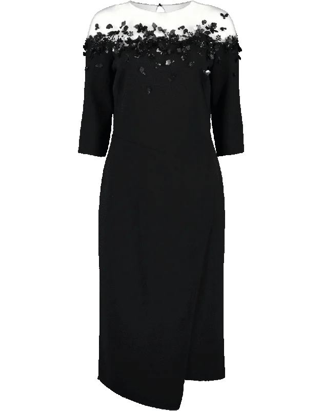 Illusion Slim Dress Tunics Evening elegant