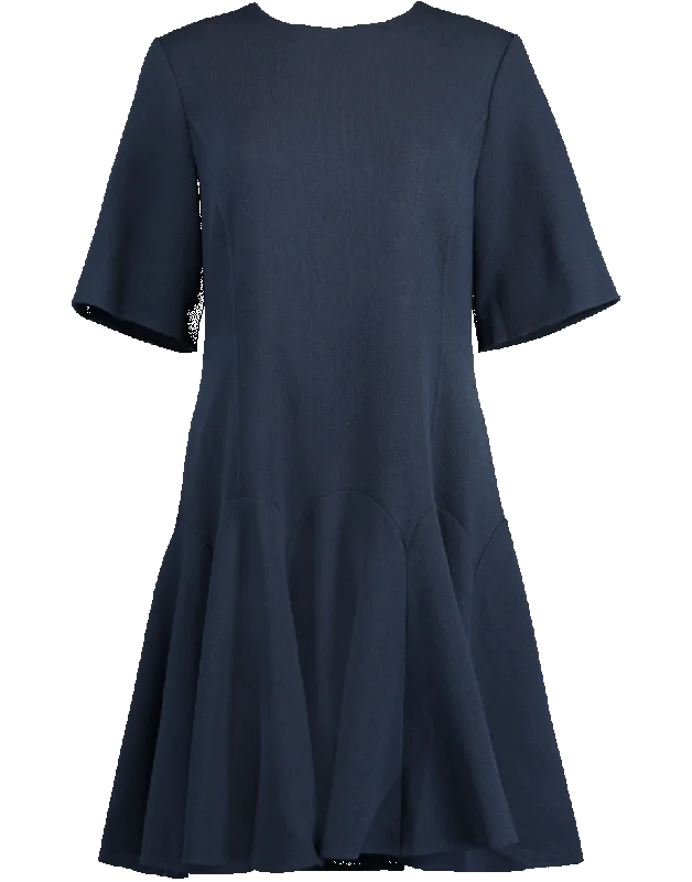 Flounce Hem Shift Dress Tunics Velvet soft