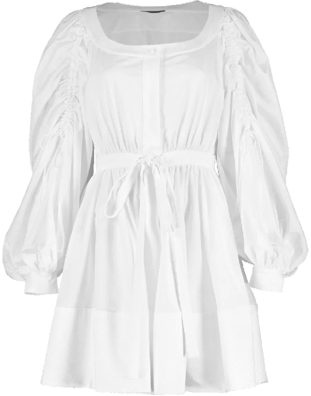 Gathered Sleeve Grosgrain Ribbon Dress Tunics Spring floral