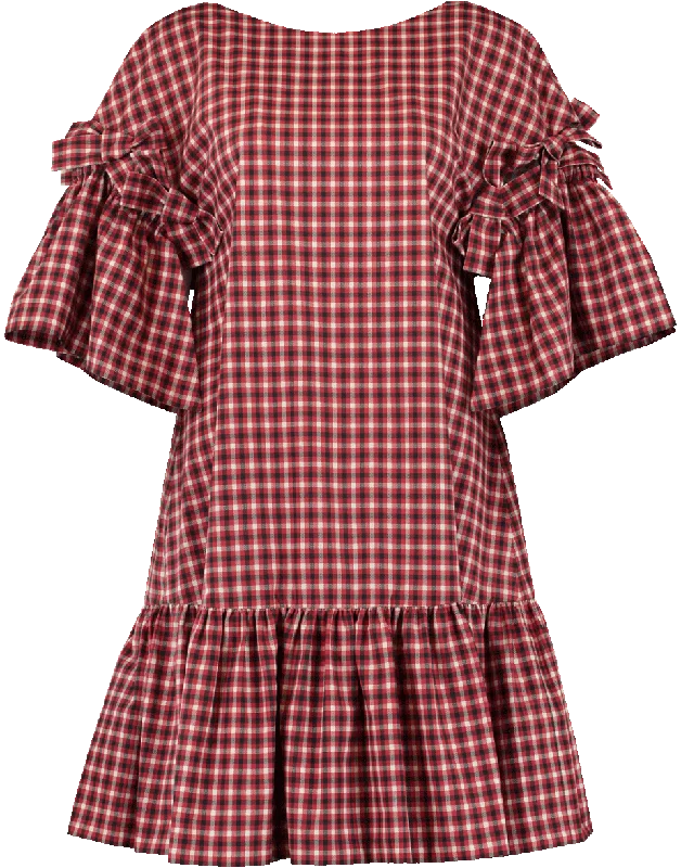Gingham Trapeze Dress A-Line Day Work