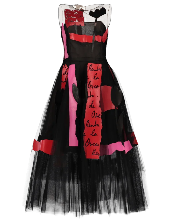 Embroidered Tulle Logo Dress Tunics Print Colorful