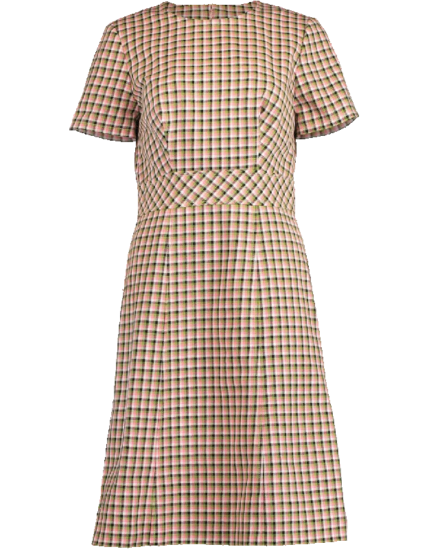 A-Line Cotton Check Dress Tunics Winter warm