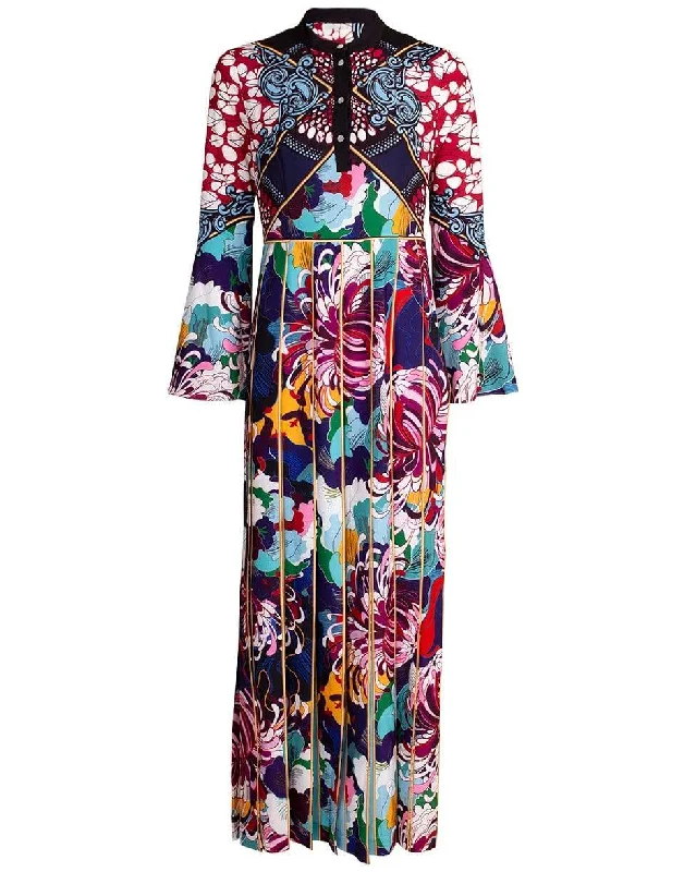 Desmine Baroque Floral Dress Tunics Long Elegant