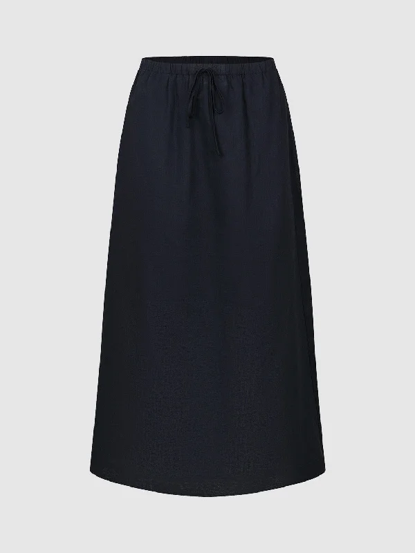 Midi A-Line Skirt tiered skirt playful
