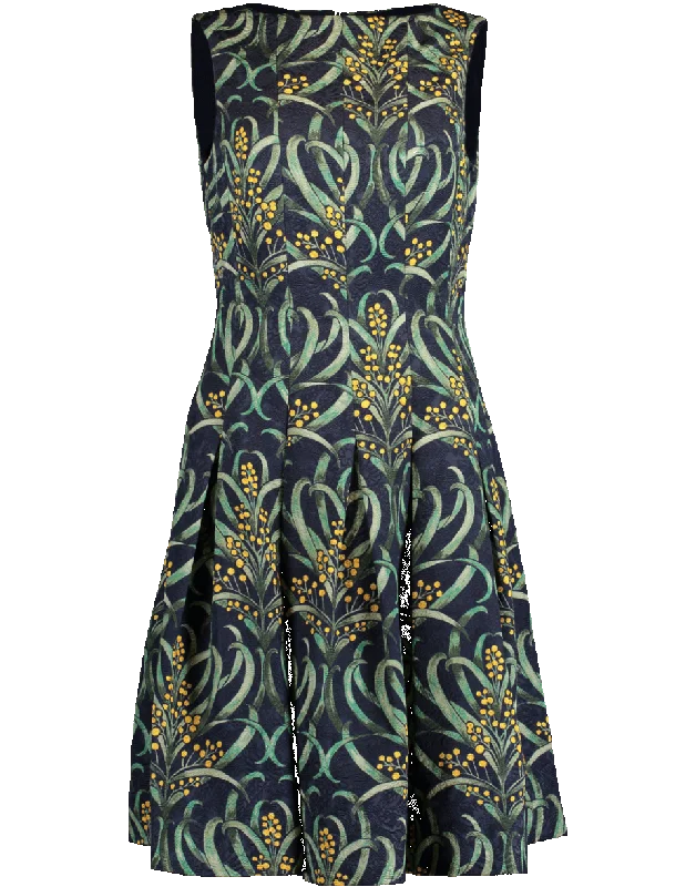 Mimosa Stems Cloque Dress Tunics Denim casual