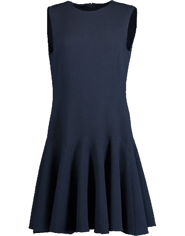 Sleeveless Flounce Shift Dress Tunics Long Elegant