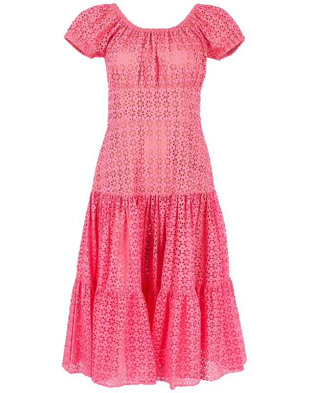 Cap Sleeve Tiered Eyelet Dress Tunics Fall fleece