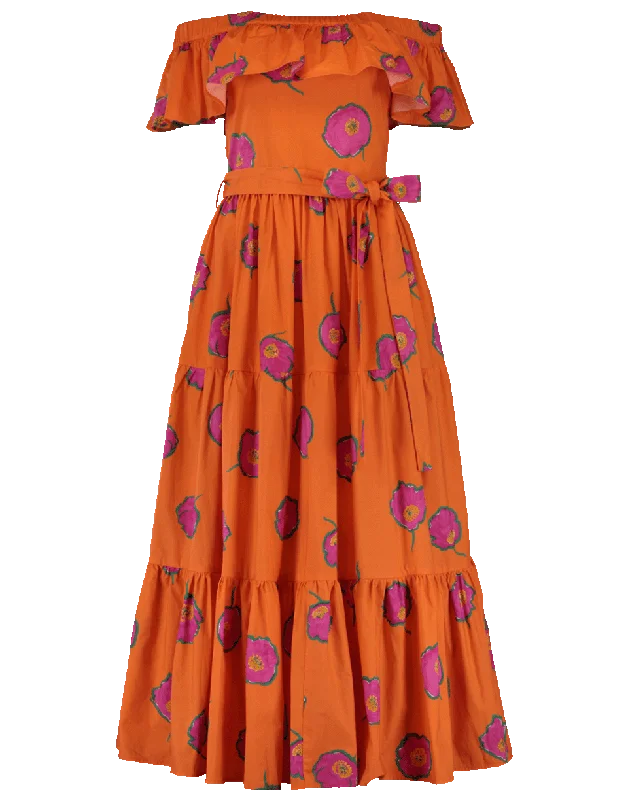 Off Shoulder Maxi Yacht Dress Boatneck Modish Everyday
