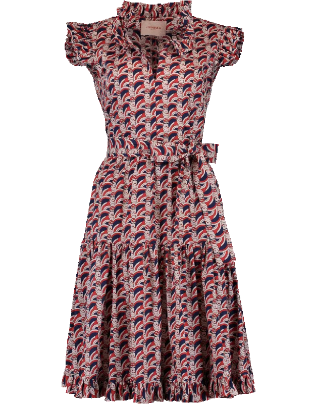 Ruffle Neck Sassy Dress Off-the-shoulder Chic Trendy