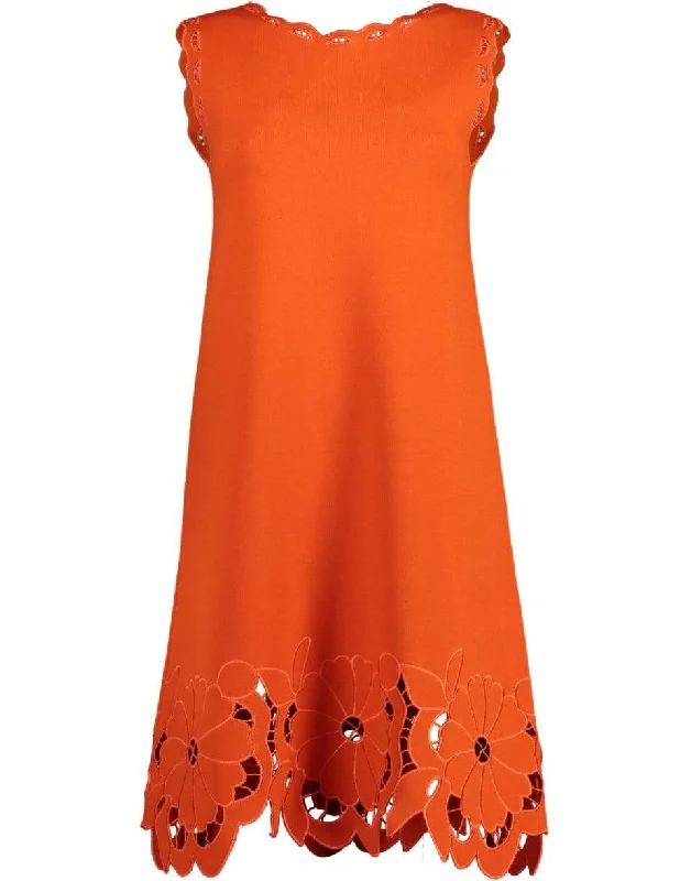 Sleeveless Crewneck Cut Out Hem Dress Pencil Office Professional