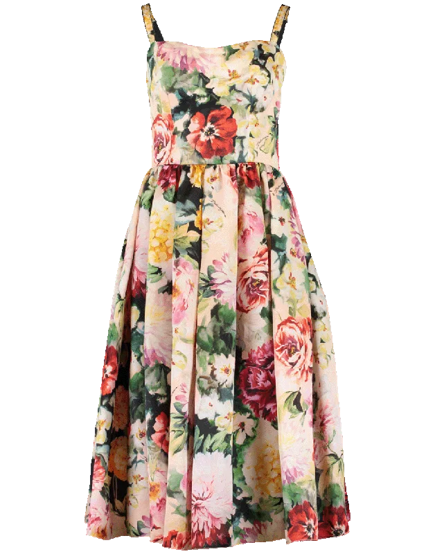 Fitted Floral Organza Dress Tunics Brand named