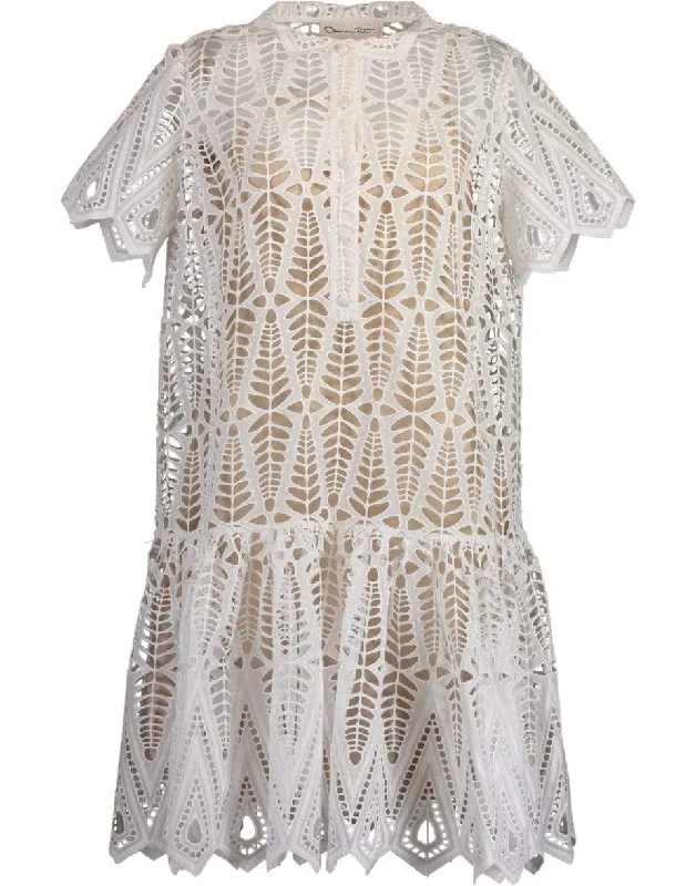 Eyelet Collared Dress Maxi Flowy Bohemian