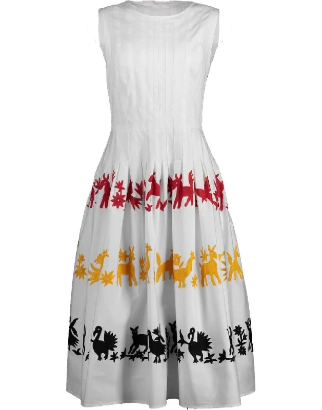 A-Line Embroidered Dress Floral Print girly