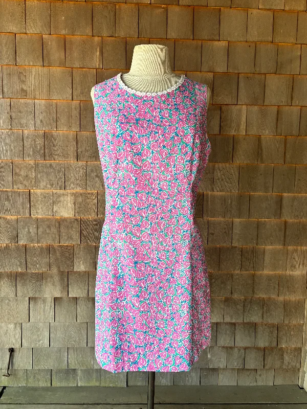 1970s Vintage Lilly Dress with Purple Heart Print & Star Signature Tunics Ceremony elegant