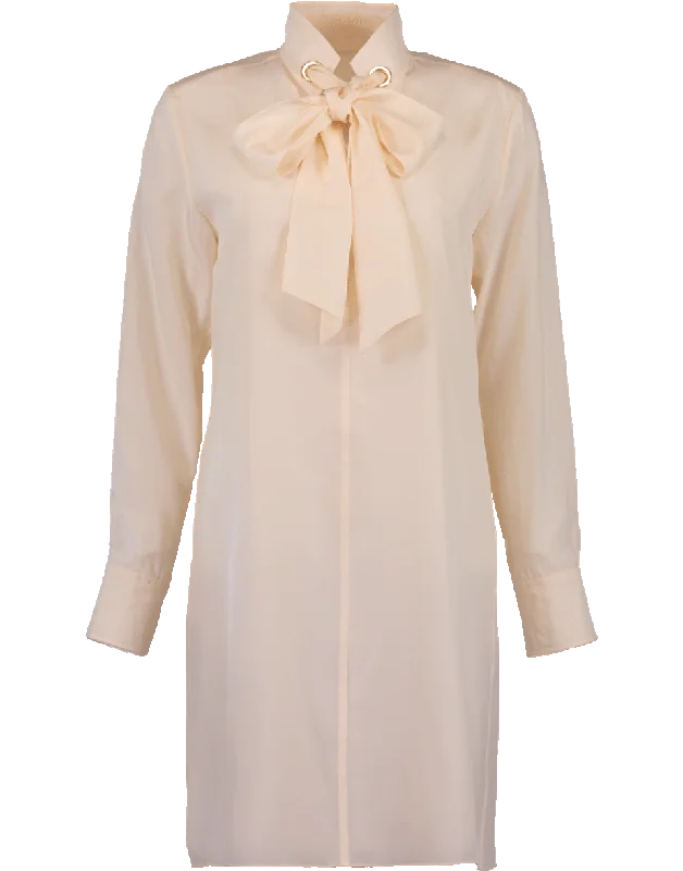 Neck Tie Silk Dress Tunics Sophisticated sleek