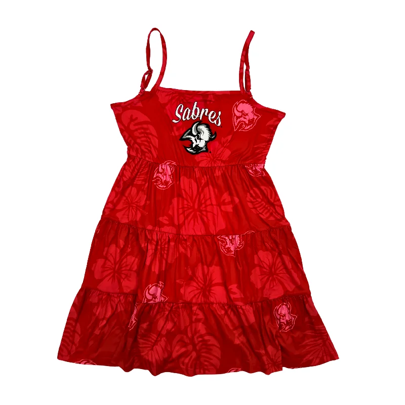 Women's Buffalo Sabres Red Alternate Logo Dress Tunics Party sparkling