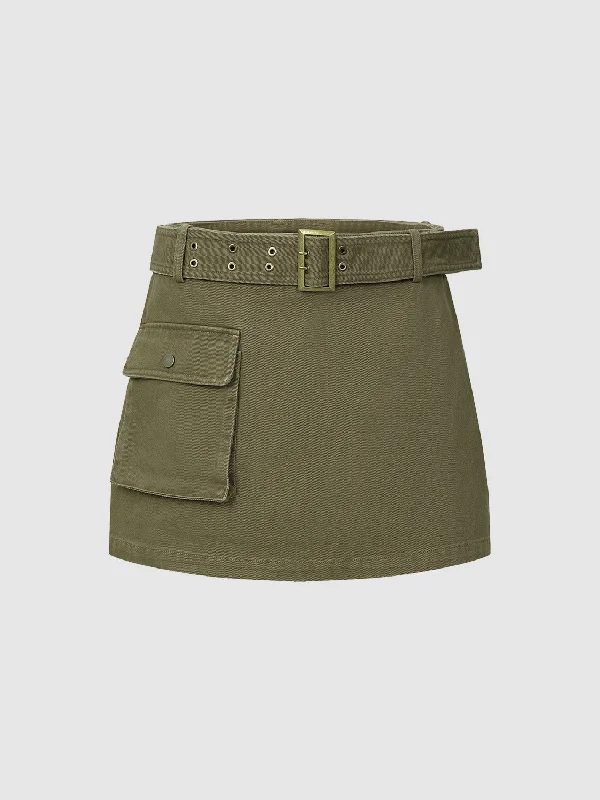 Mini Straight Skirt With Belt tulle skirt dreamy