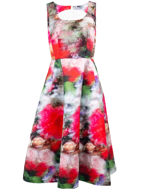 Floral Print Fluted Dress Tunics Brand named