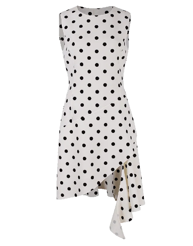 Jewel Neck Polka Dot Dress Tunics Print Colorful