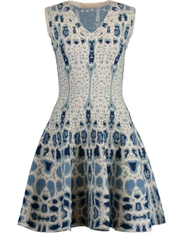 Fit To Flare Printed Dress Tunics Silk luxurious