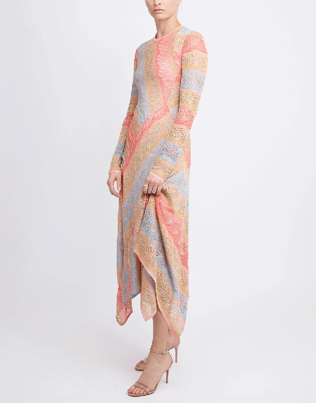 Lace Jacquard Knit Dress Tunics Summer linen