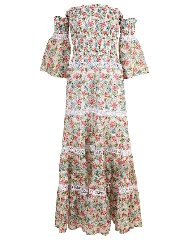 Gibara Off Shoulder Print Dress Tunics Mesh breathable