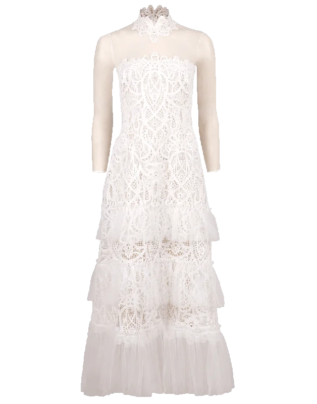 Threaded Lace and Tulle Dress Tunics Handmade artisanal