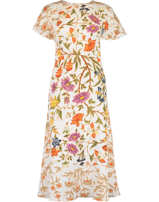 Printed Waffle T Dress sweetheart Neckline Romantic