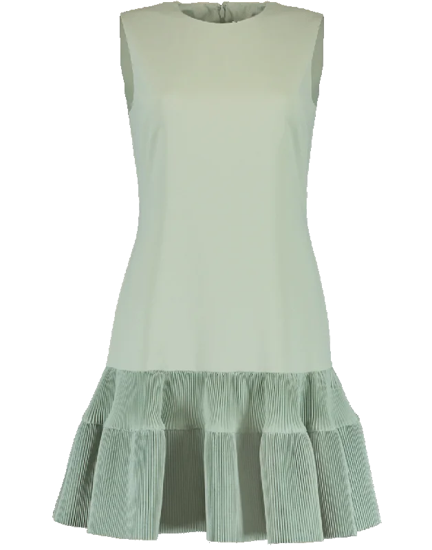 Pleated Hem Shift Dress Tunics Trendy modern