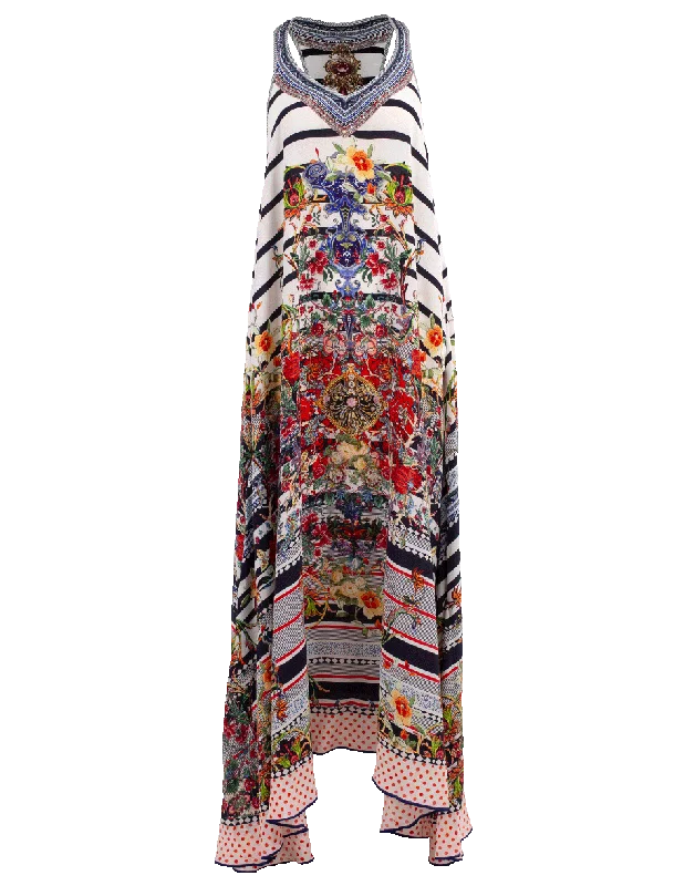 V-Neck Racerback Printed Dress Tunics Modern contemporary