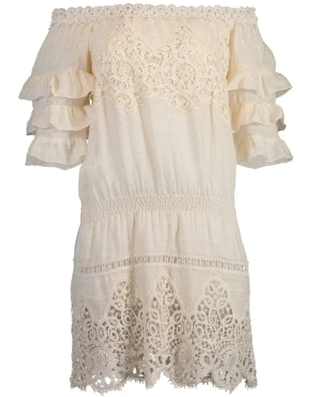 Cali Off Shoulder Ruffle Dress Tunics Short Trendy