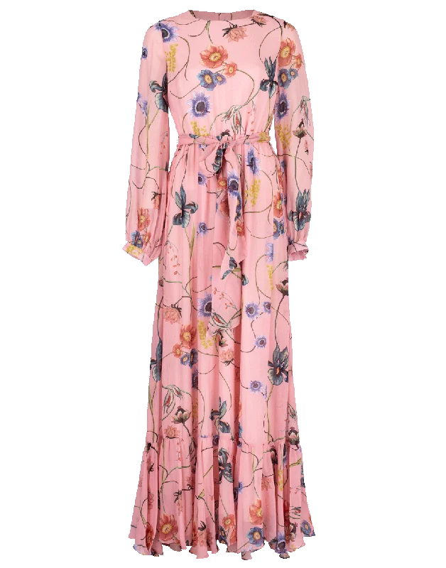 Dianore Vintage Flower Print Dress Shift Classic Vintage