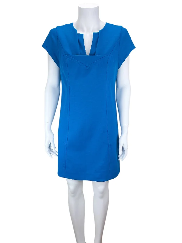 Diane von Furstenberg Women's Valda Wool Jersey Dress Deep Turquoise Size 10 Tunics Trendy modern