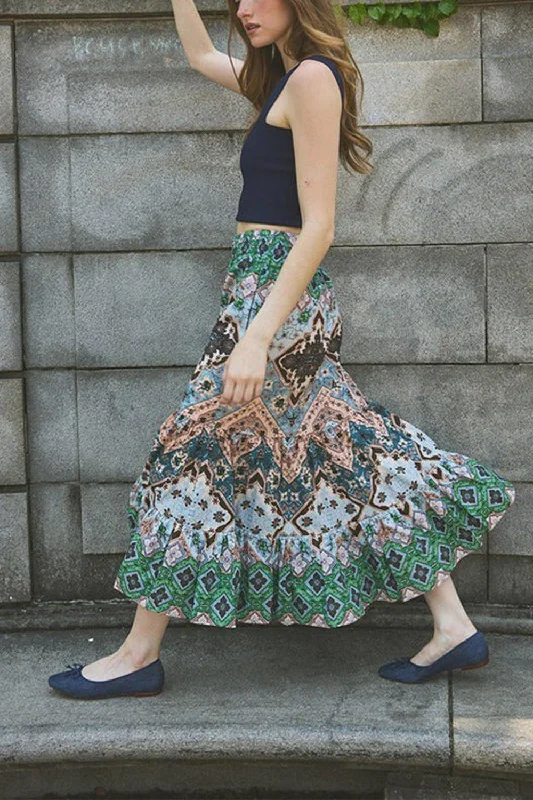 Chase Skirt - Arona Geo Emblem high waist skirt