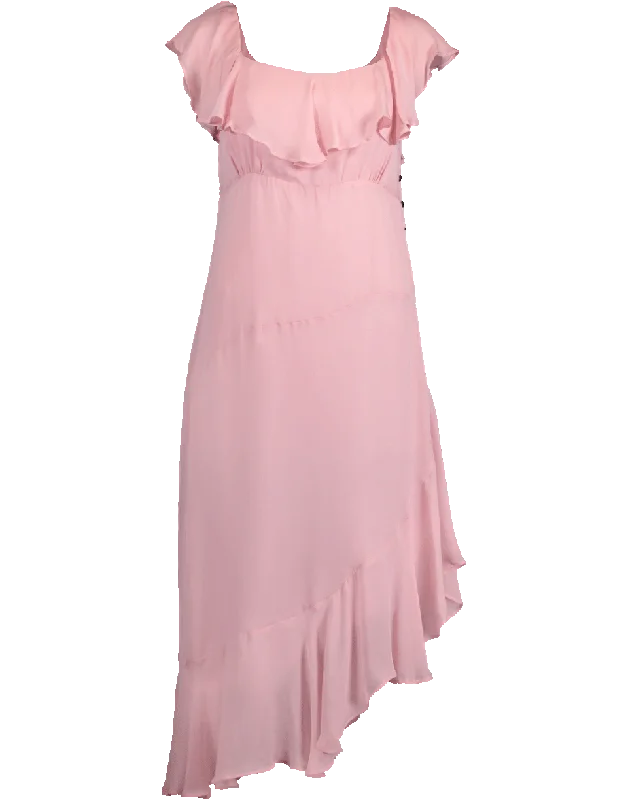 Solid Flutter Sleeve Dress Tunics Solid Classic