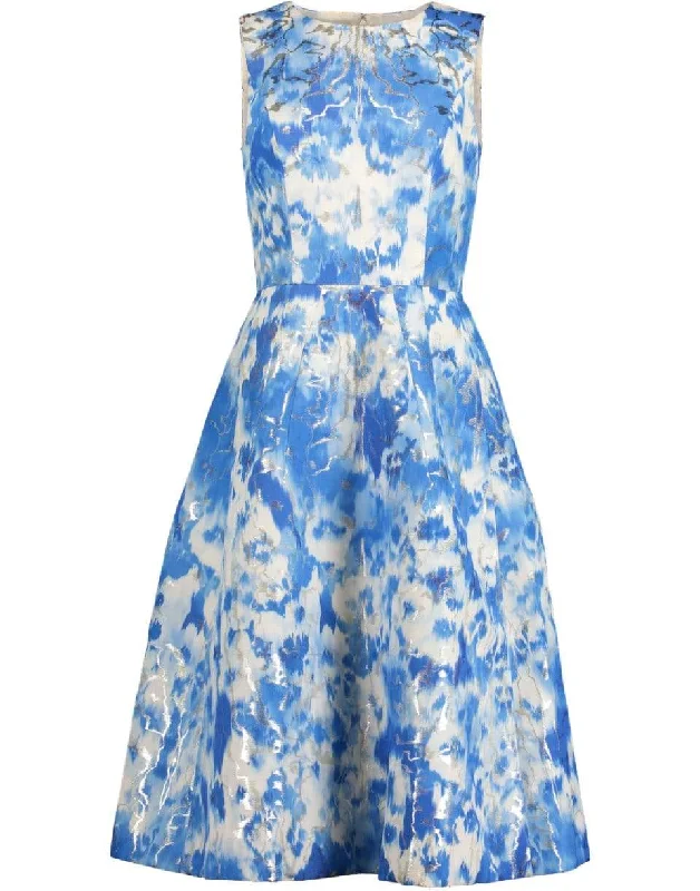Abstract Floral A-Line Dress Pencil Office Professional