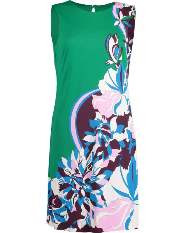 Sleeveless Crewneck Shift Dress empire Waist empire