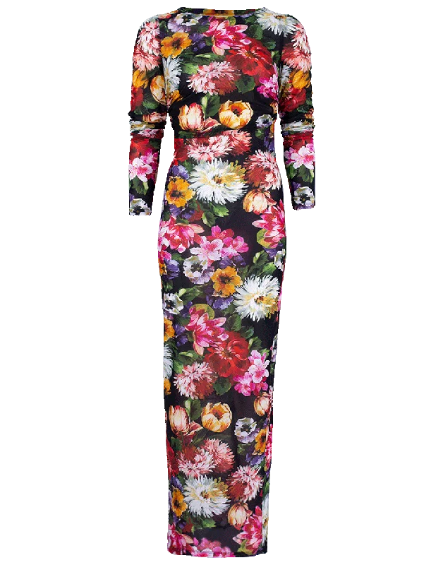 Floral Jersey Slip-On Dress Tunics Silk luxurious
