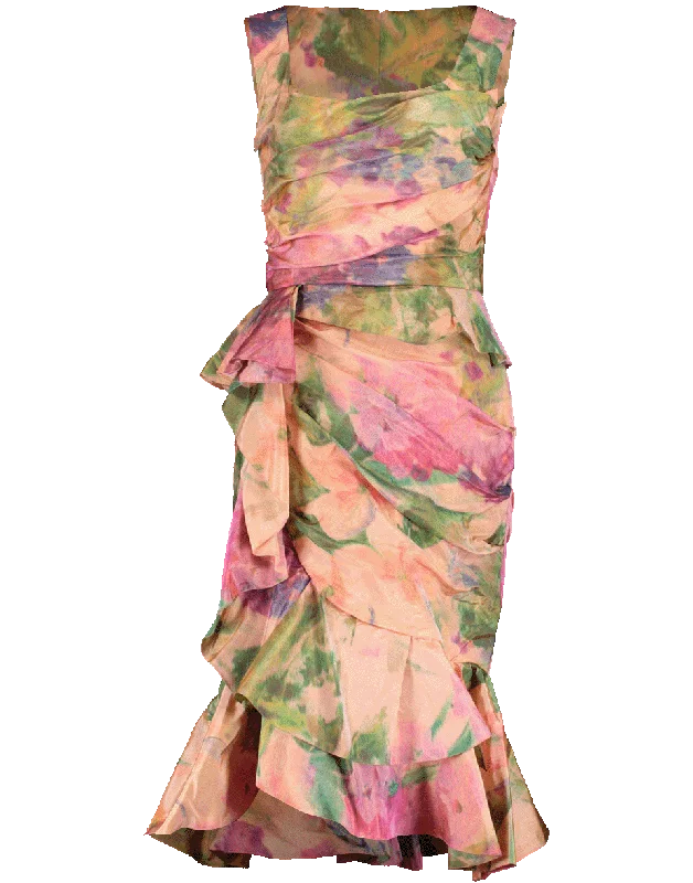Peplum Cascade Cocktail Dress Tunics Office stylish