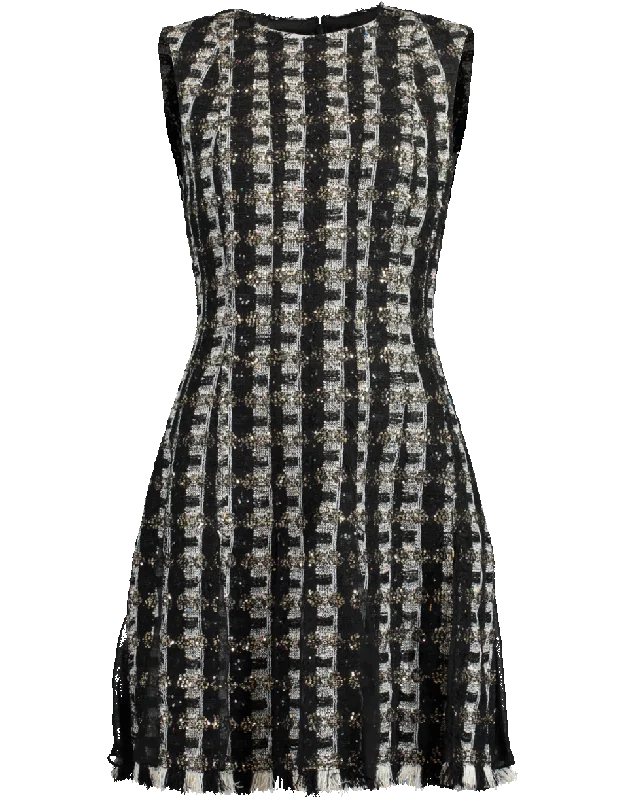 Sequin Stripes Tweed Cocktail Dress Tunics Review highly
