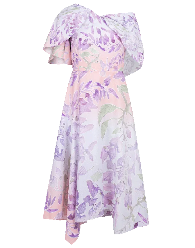 Floral Print Smock Back Dress Tunics Fashionable chic