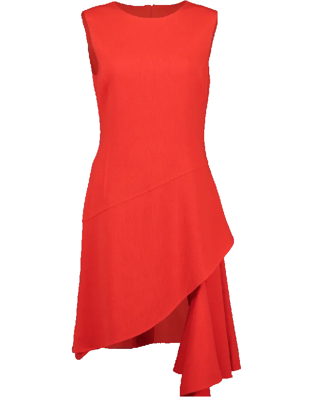 Drape Hem Crewneck Dress Tunics Silk luxurious