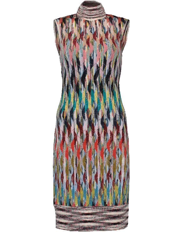 Turtleneck Fitted Dress Elegant Long Evening