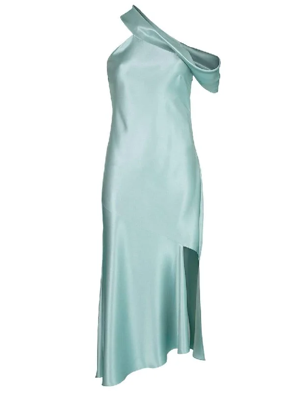 Sea Green Off Shoulder Slip Dress empire Waist empire