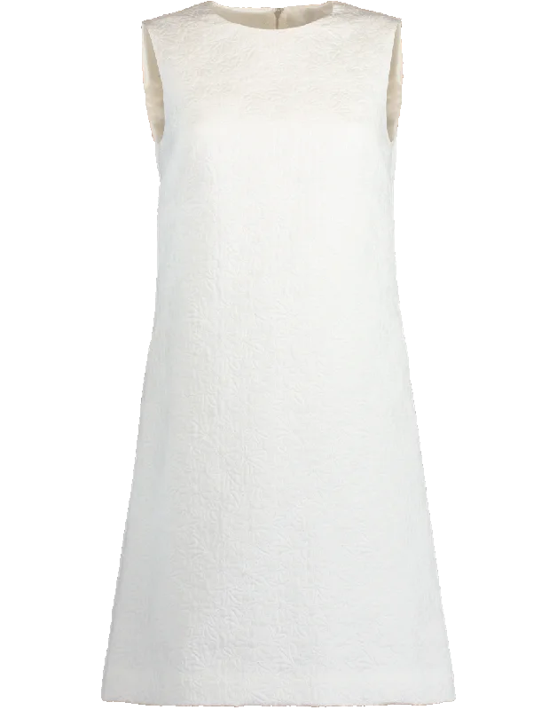 Floral Jacquard Shift Dress Tunics Trendy modern