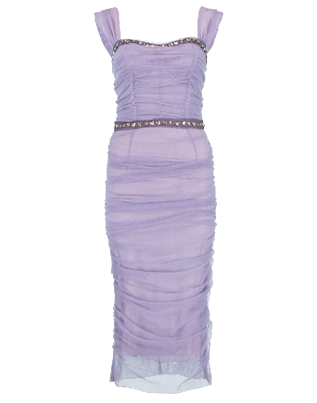 Ruched Crystal Dress Tunics Chic elegant
